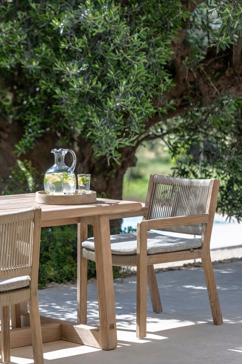Armchair Mario | Teak Natural Grey / Rope - NU PUUR & GROEN
