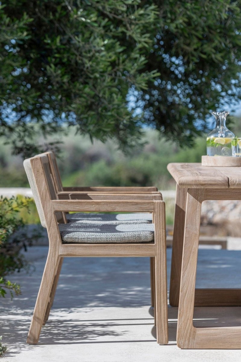 Armchair Mario | Teak Natural Grey / Rope - NU PUUR & GROEN