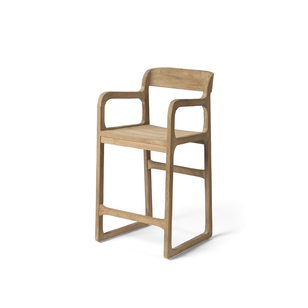 Bar Chair Sally | Teak Natural Grey - NU PUUR & GROEN