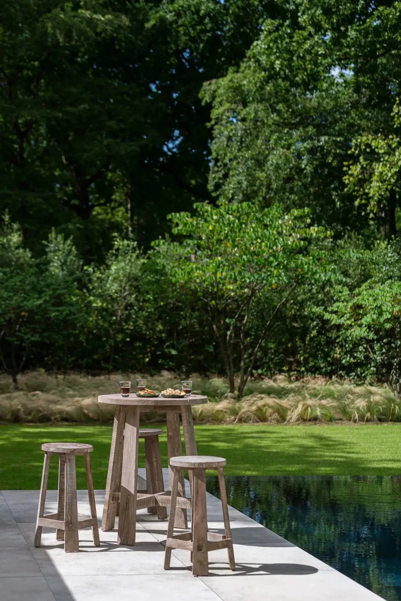 Bar Stool Alex | Teak Natural Grey - NU PUUR & GROEN