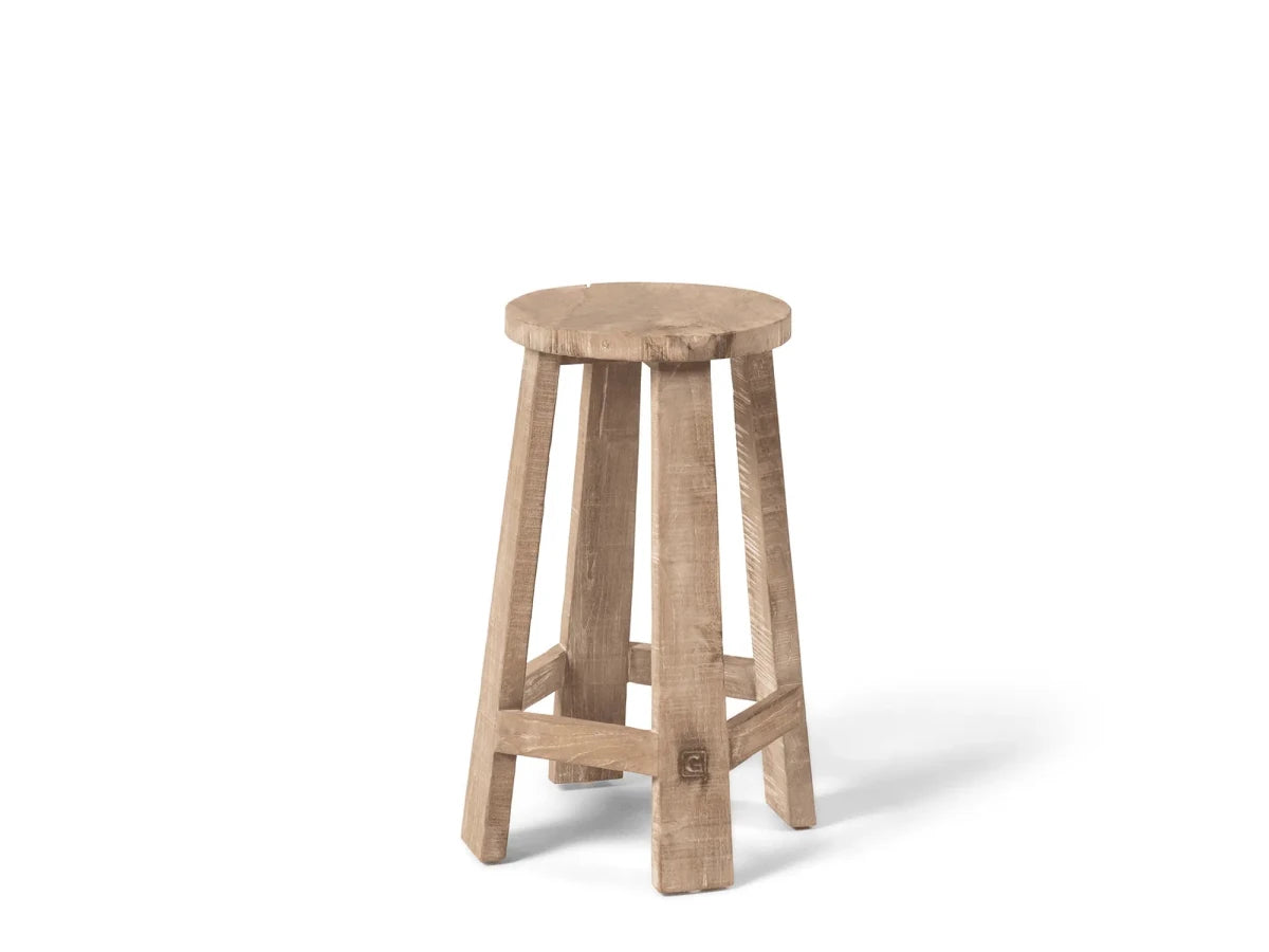 Bar Stool Alex | Teak Natural Grey - NU PUUR & GROEN