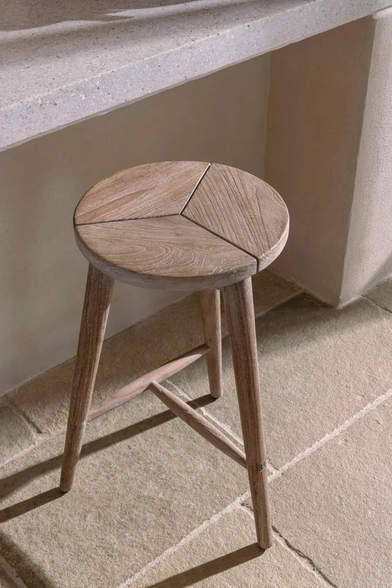 Bar Stool Asti | Teak Natural Grey - NU PUUR & GROEN