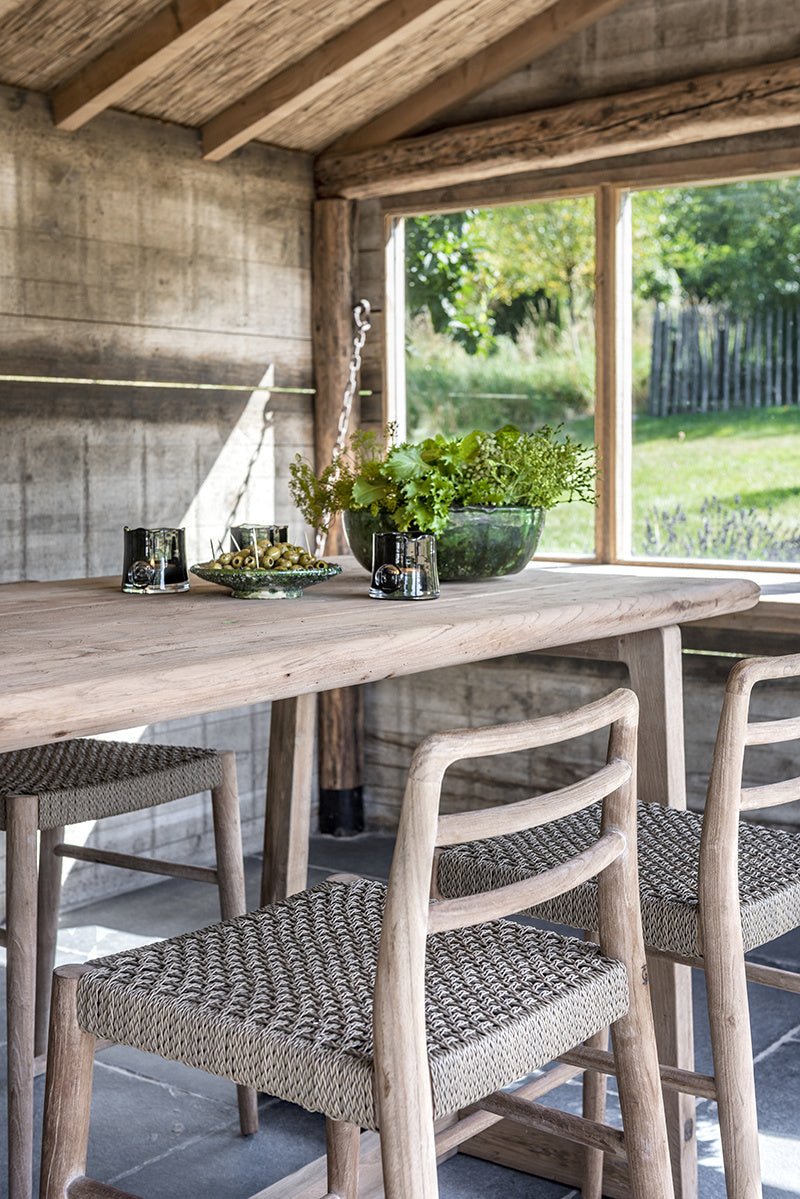 Bar Table Dennis Large | Reclaimed Teak Natural Grey - NU PUUR & GROEN