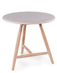 Bistro Round Table Faye | Teak Natural Grey / Conrete Top - NU PUUR & GROEN