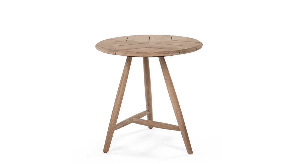 Bistro Round Table Faye | Teak Natural Grey - NU PUUR & GROEN