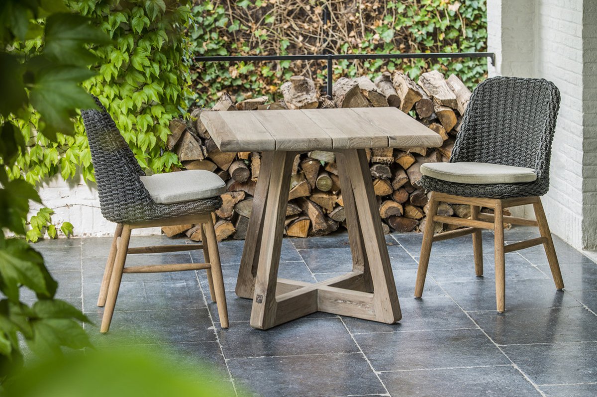 Bistro Table Dennis | Reclaimed Teak Natural Grey - NU PUUR & GROEN