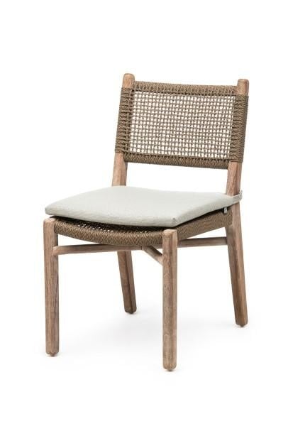 Chair Fiona | Teak Natural Grey / PE Wicker Antique Weed - NU PUUR & GROEN