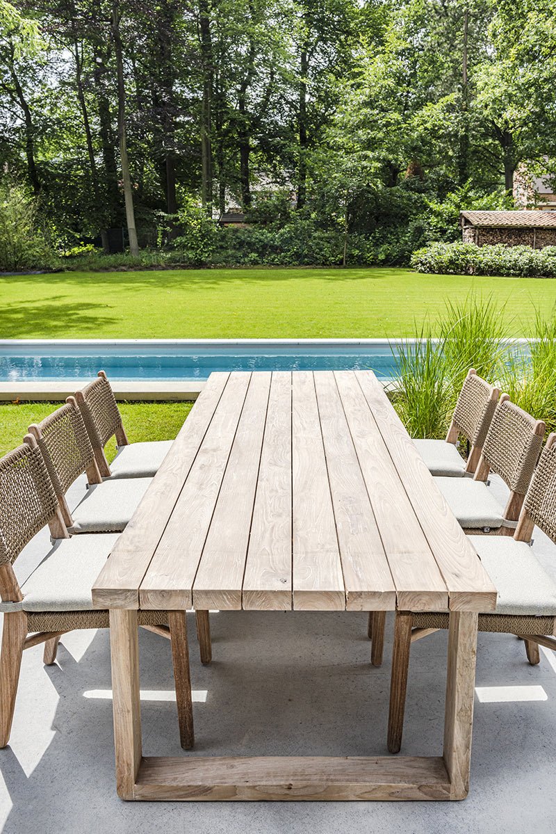 Chair Fiona | Teak Natural Grey / PE Wicker Antique Weed - NU PUUR & GROEN