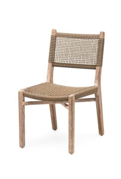 Chair Fiona | Teak Natural Grey / PE Wicker Antique Weed - NU PUUR & GROEN