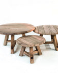 Coffee Table Anton Set of 3 | Reclaimed Teak Natural Grey - NU PUUR & GROEN