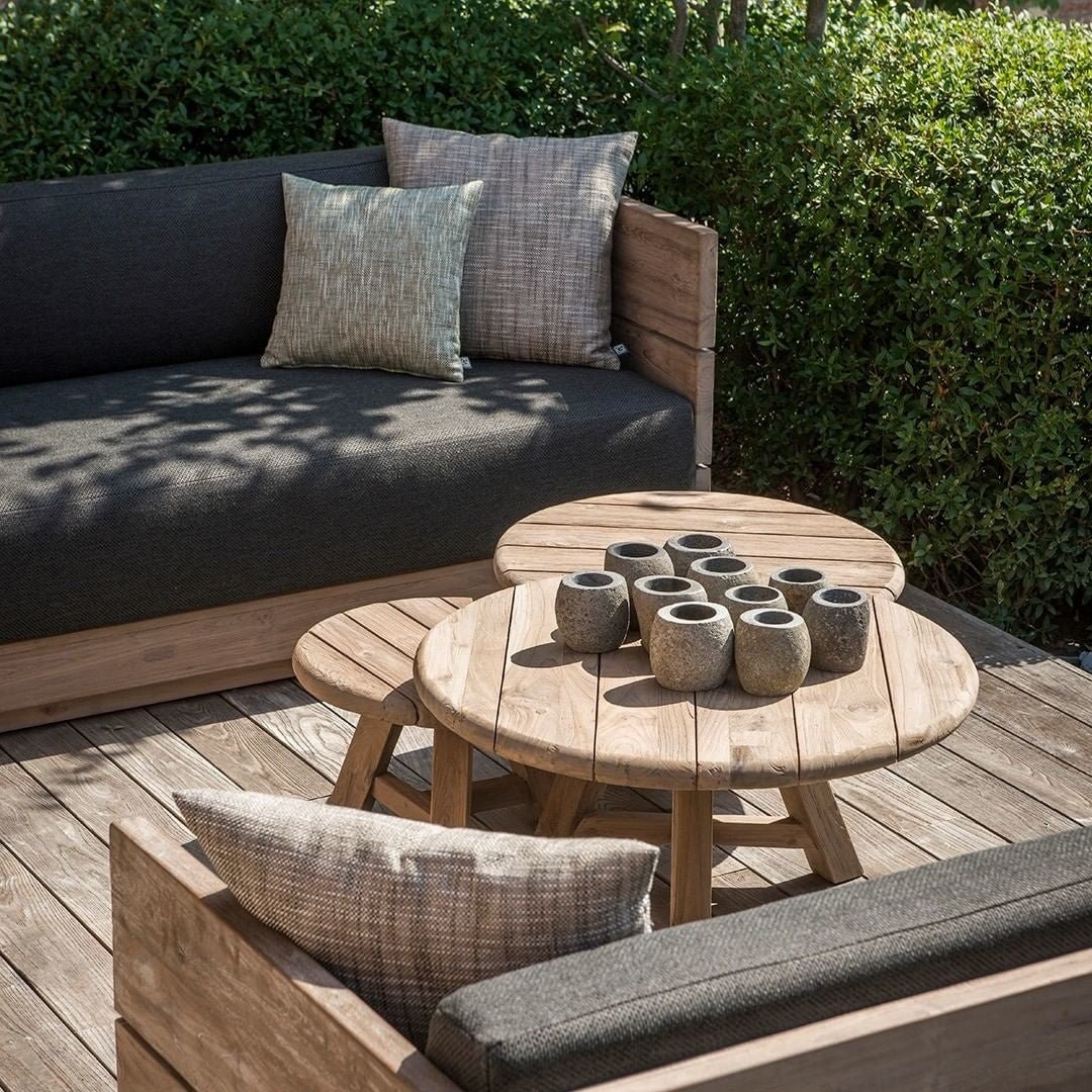 Coffee Table Anton Set of 3 | Reclaimed Teak Natural Grey - NU PUUR & GROEN