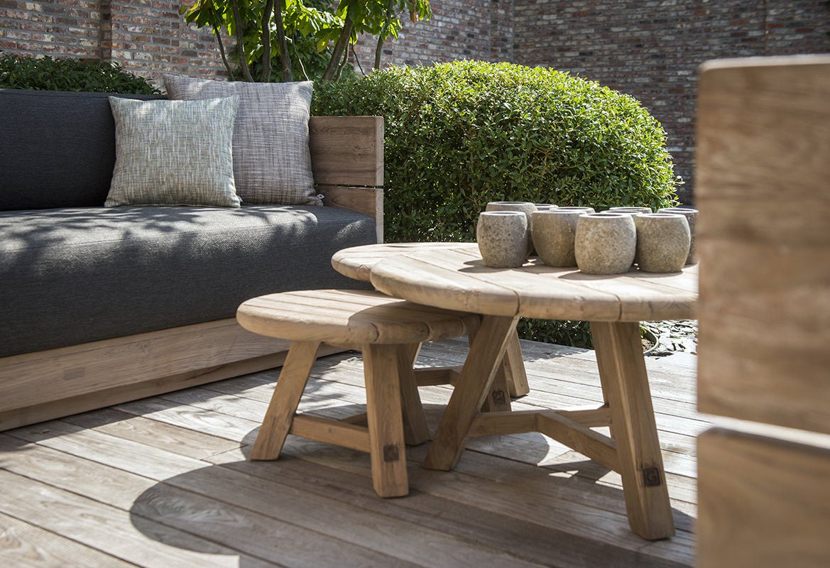 Coffee Table Anton Set of 3 | Reclaimed Teak Natural Grey - NU PUUR & GROEN