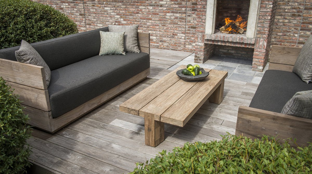 Coffee Table Dovetail | Reclaimed Teak Natural Grey - NU PUUR & GROEN