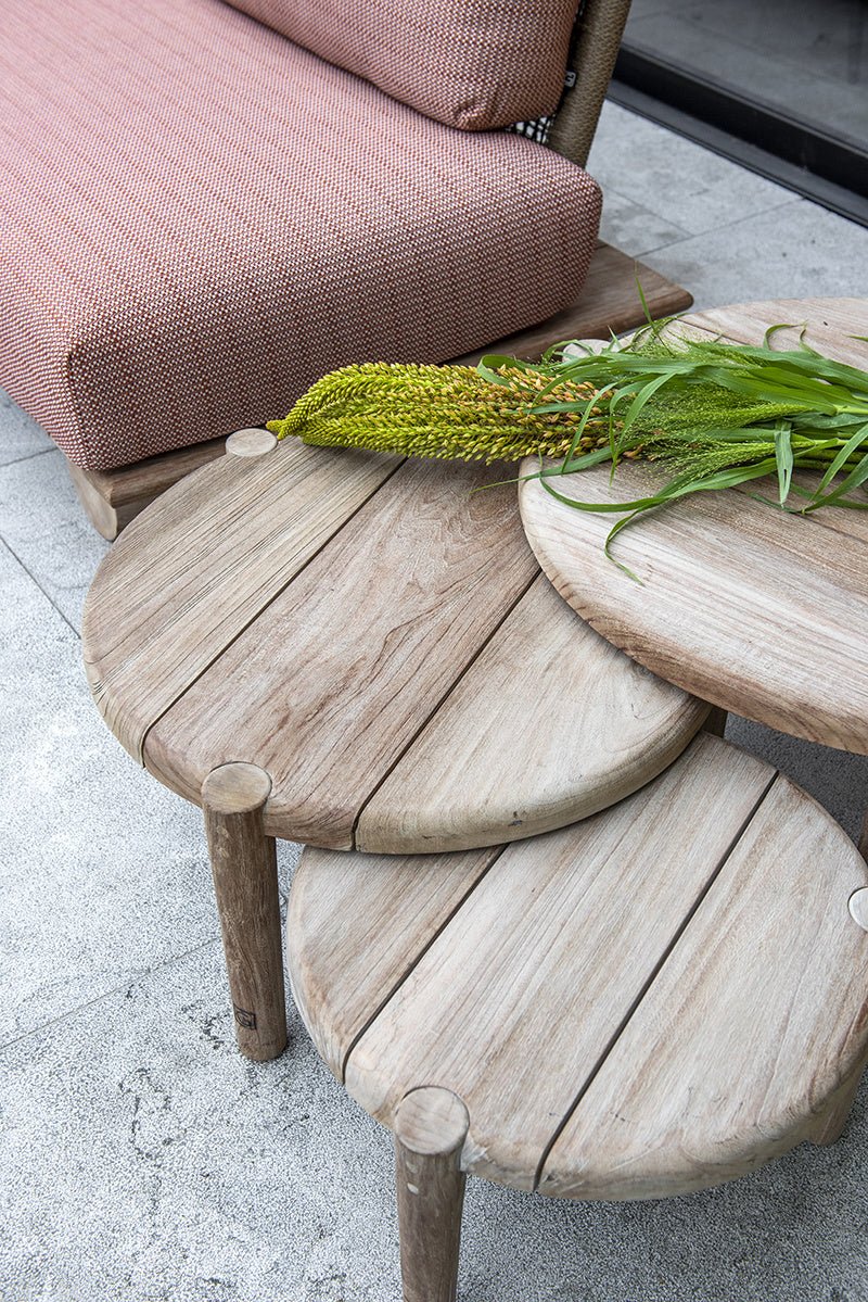 Coffee Table Floor Set of 3 | Reclaimed Teak Natural Grey - NU PUUR & GROEN