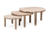 Coffee Table Floor Set of 3 | Reclaimed Teak Natural Grey