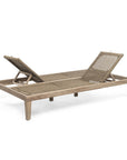 Double Sunlounger Lisa incl. Wheels | Teak Natural Grey / PE Wicker Antique Weed - NU PUUR & GROEN