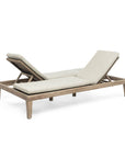 Double Sunlounger Lisa incl. Wheels | Teak Natural Grey / PE Wicker Antique Weed - NU PUUR & GROEN