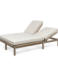 Double Sunlounger Mieke incl. Wheels | Teak Natural Grey & PE Wicker Sand - NU PUUR & GROEN