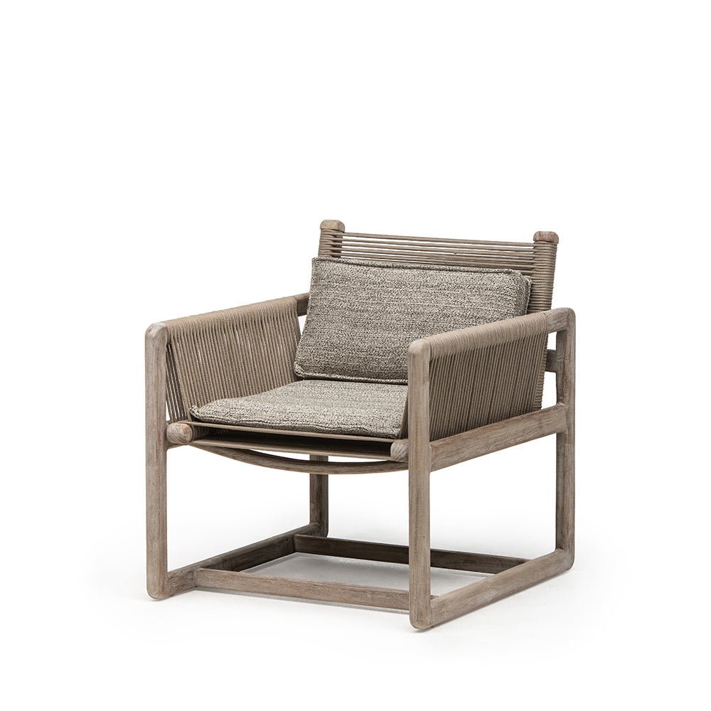 Easy Chair Carlo | Teak Natural Grey / Rope - NU PUUR & GROEN