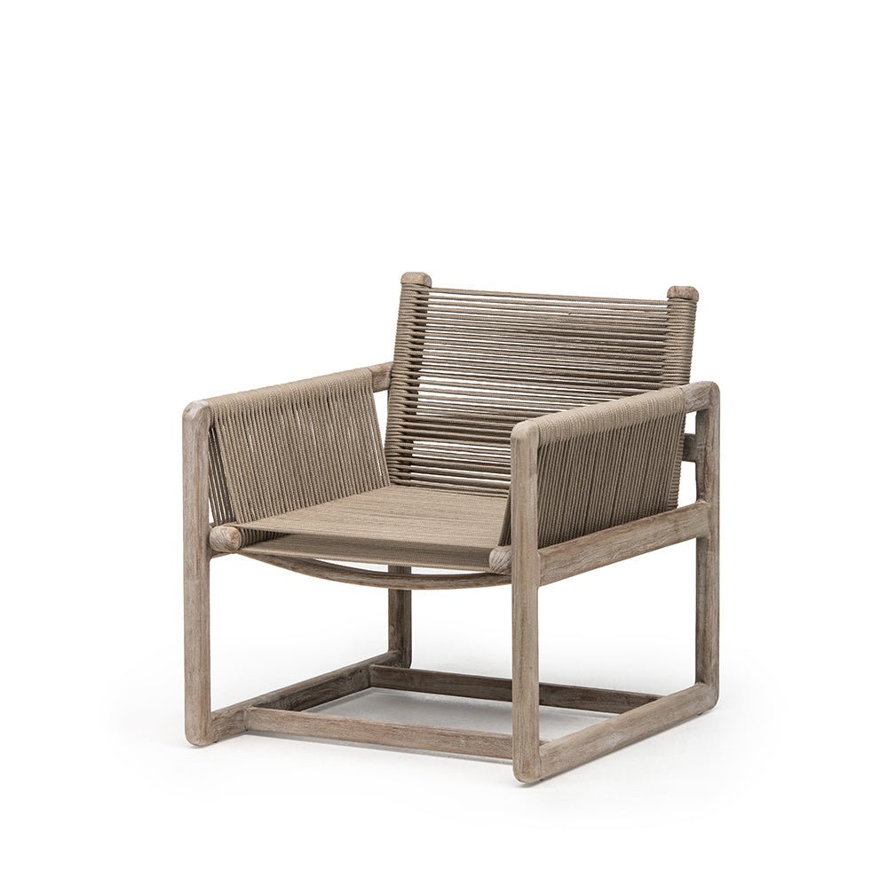 Easy Chair Carlo | Teak Natural Grey / Rope - NU PUUR & GROEN
