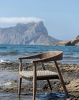 Easy Chair Faye Wicker Seat | Teak Natural Grey - NU PUUR & GROEN