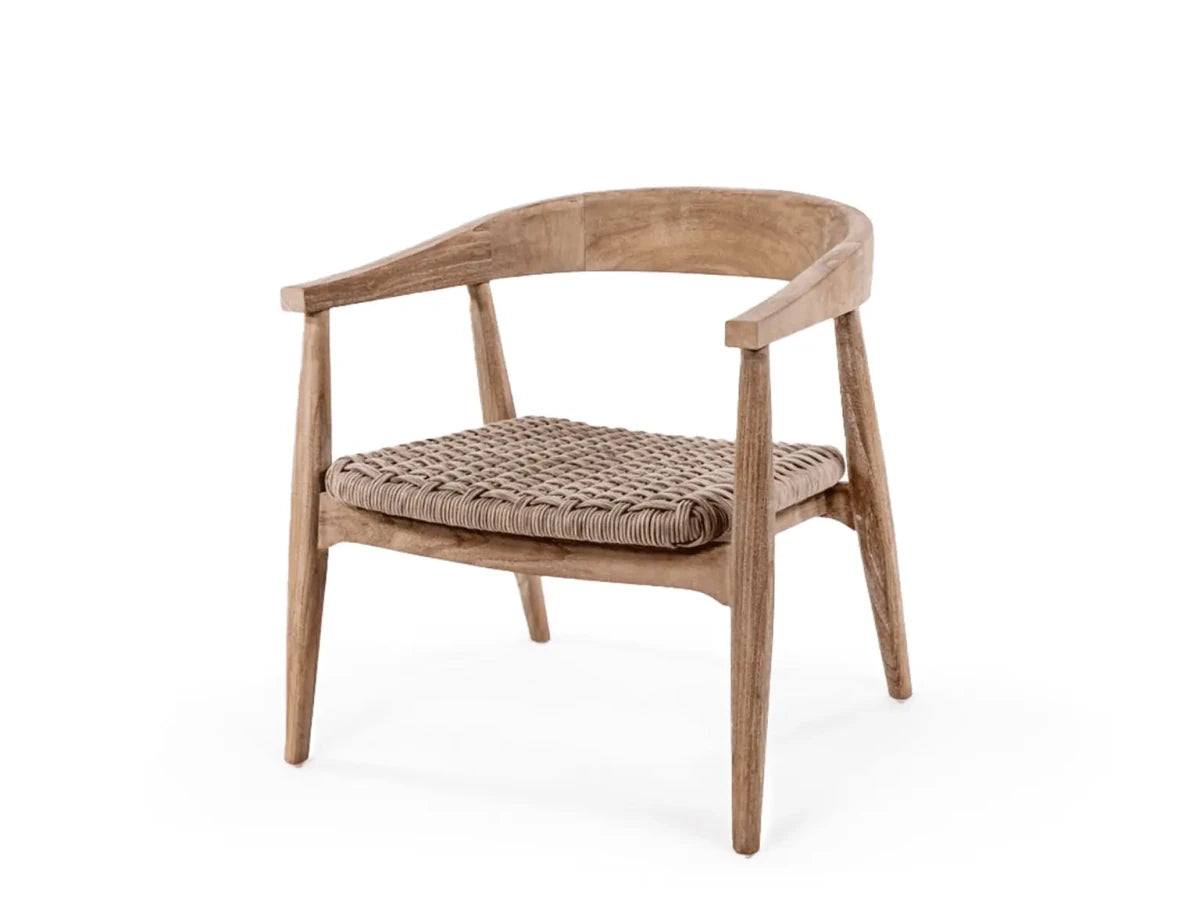 Easy Chair Faye Wicker Seat | Teak Natural Grey - NU PUUR & GROEN