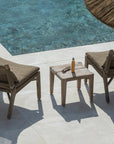 Easy Chair Fiona | Teak Natural Grey / PE Wicker Antique Weed - NU PUUR & GROEN