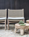 Easy Chair Fiona | Teak Natural Grey / PE Wicker Antique Weed - NU PUUR & GROEN