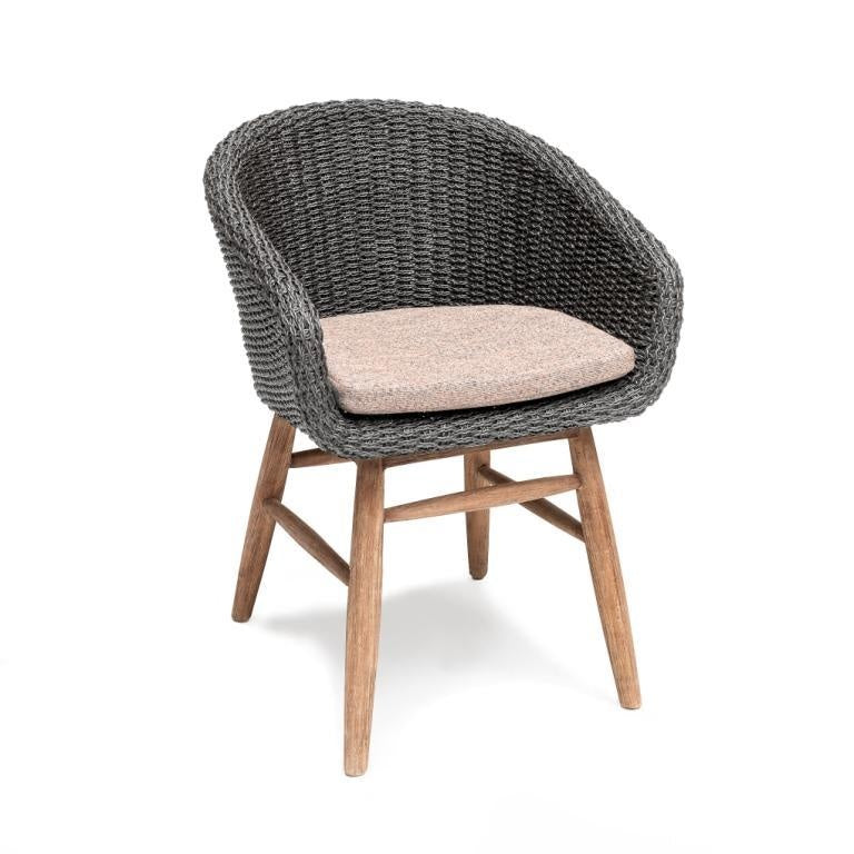 Armchair Charly | Reclaimed Teak Natural Grey / PE Wicker Espresso
