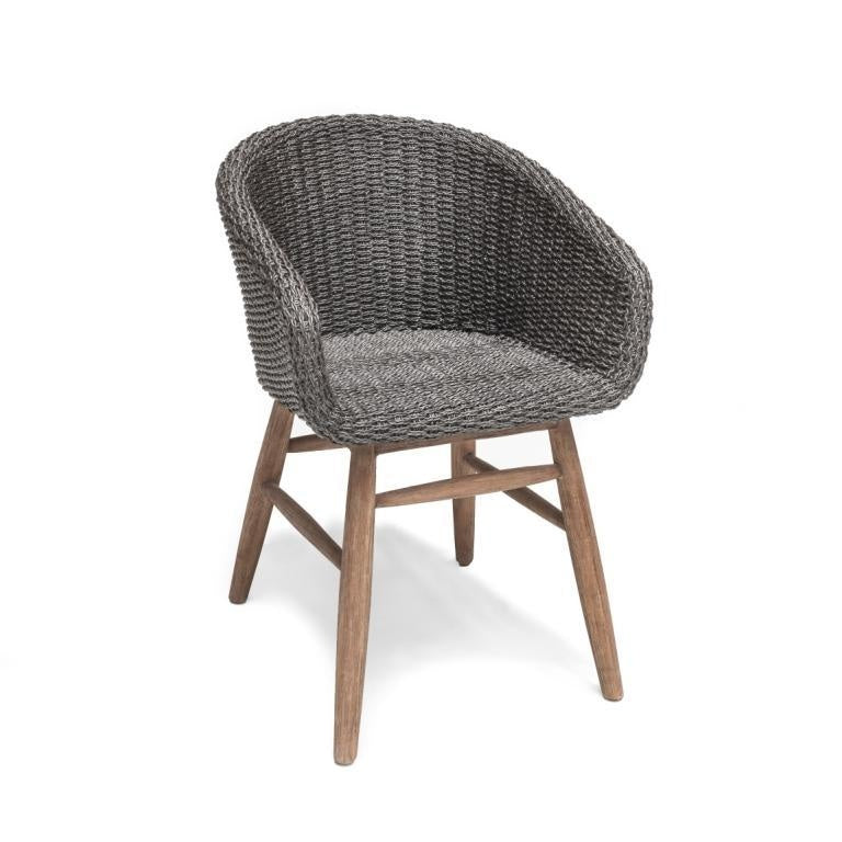 Armchair Charly | Reclaimed Teak Natural Grey / PE Wicker Espresso