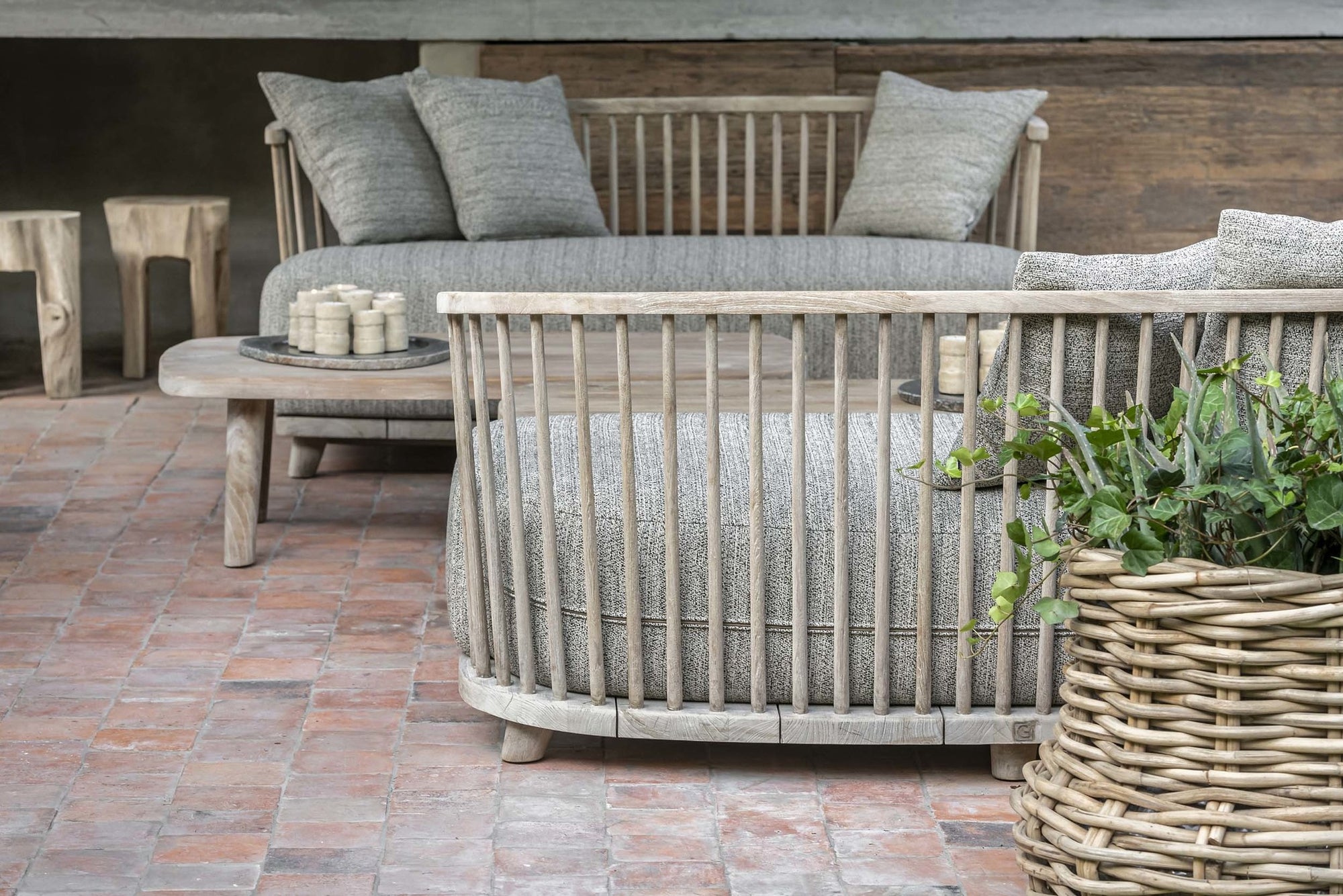 Lounge Carol 2-Seater | Teak Natural Grey