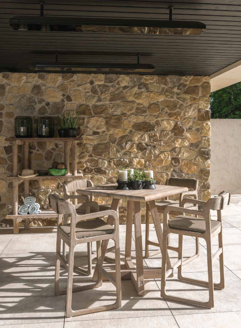 Bar Chair Sally | Teak Natural Grey