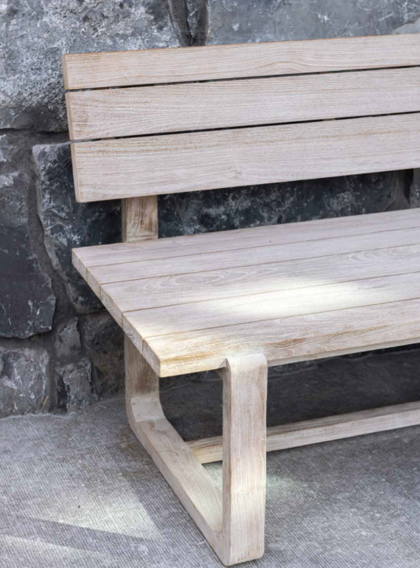 Park Bench Oslo Large | Teak Natural Grey