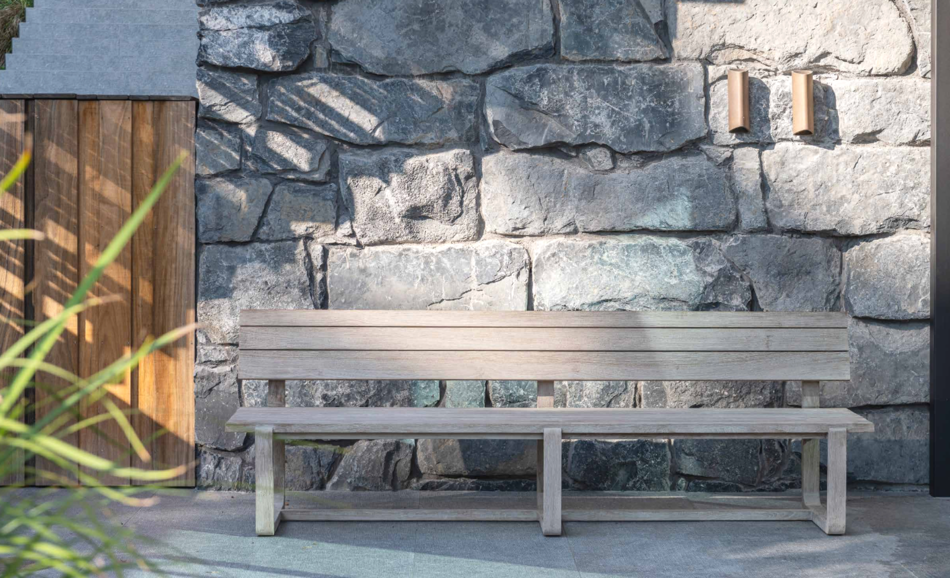 Park Bench Oslo Large | Teak Natural Grey