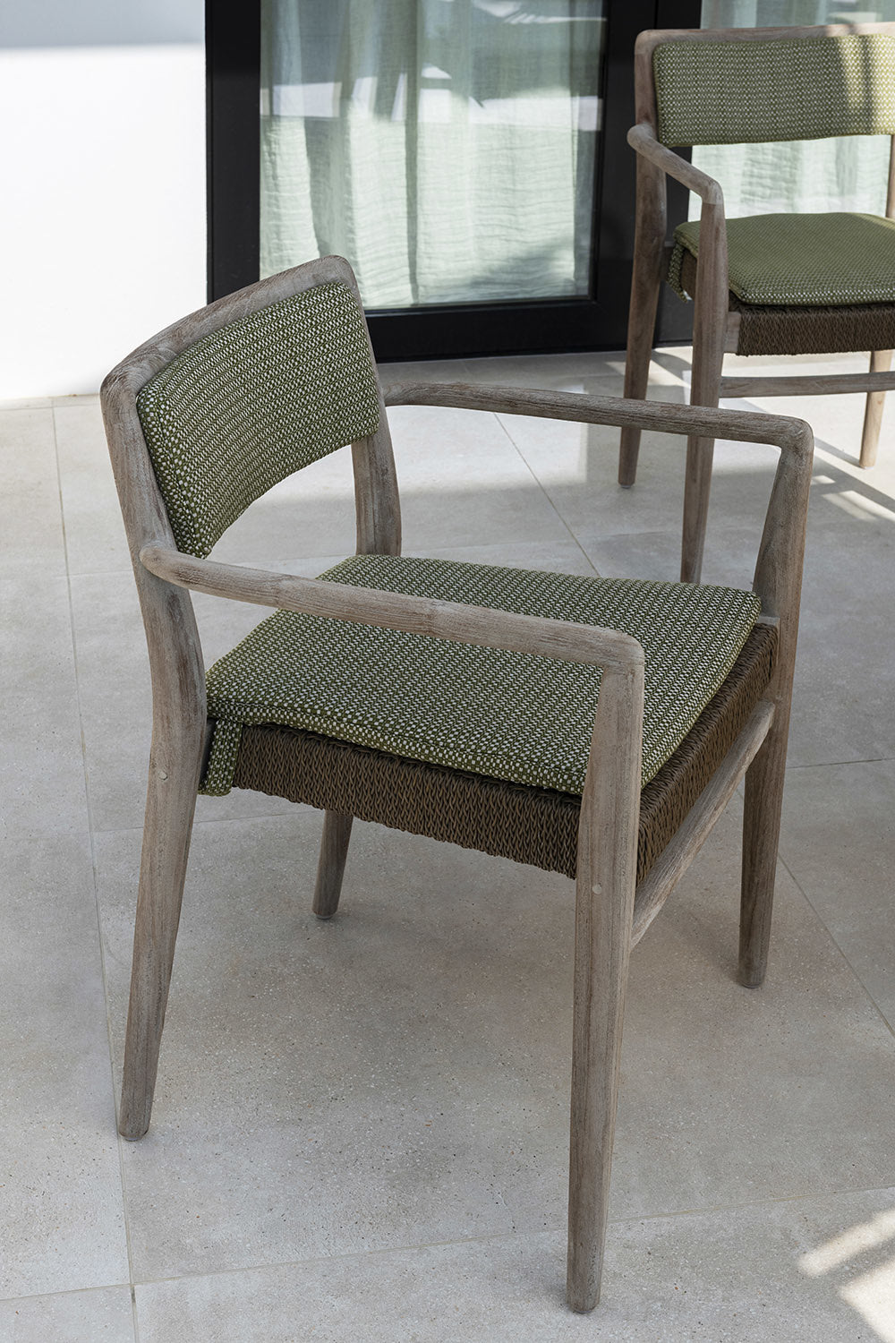 Stackable Armchair Jared | Teak Natural Grey / PE Wicker Antique Weed