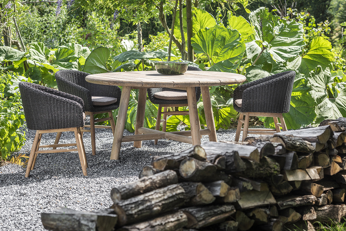 Armchair Charly | Reclaimed Teak Natural Grey / PE Wicker Espresso