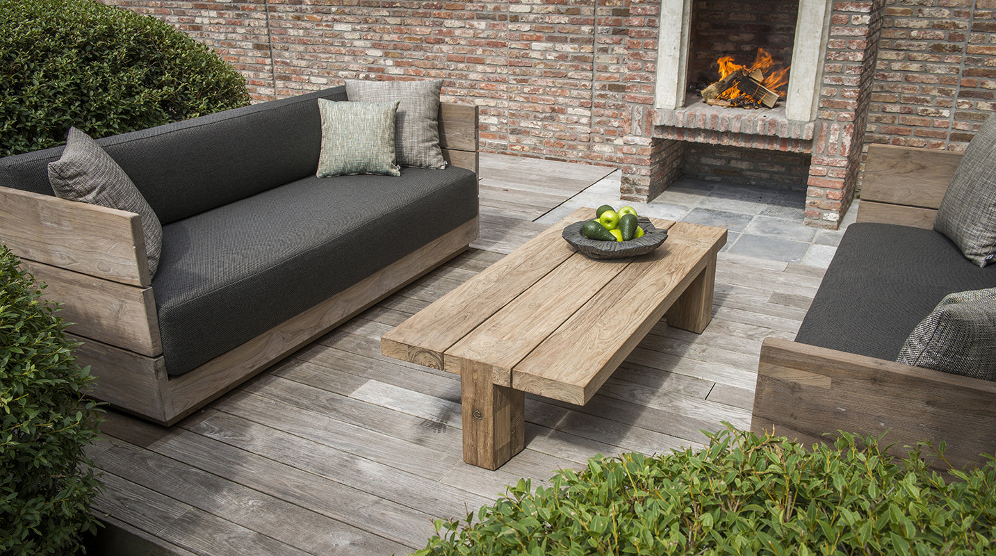 Coffee Table Dovetail | Reclaimed Teak Natural Grey