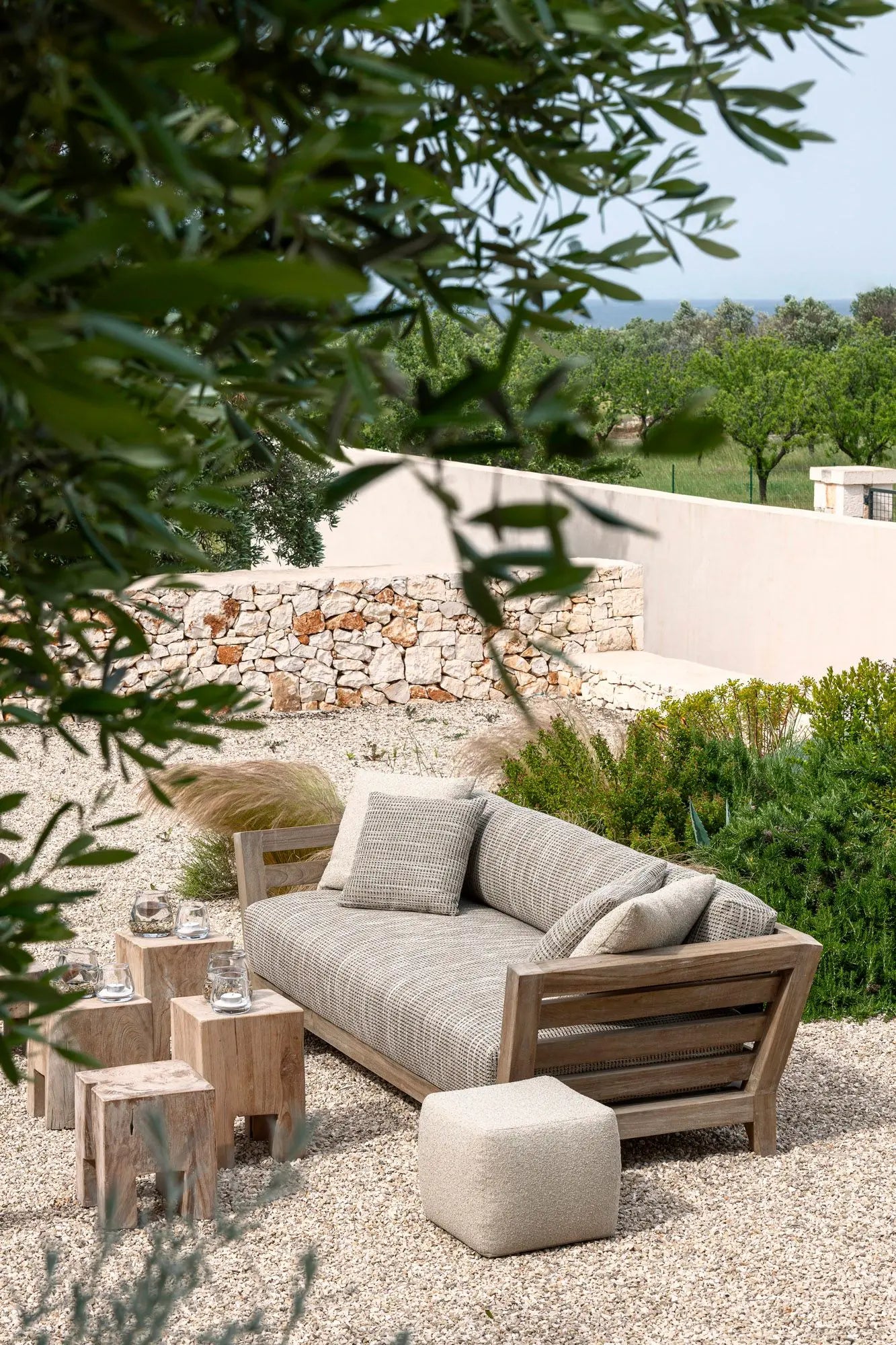 Sofa Mia 3-Seater | Teak Natural Grey