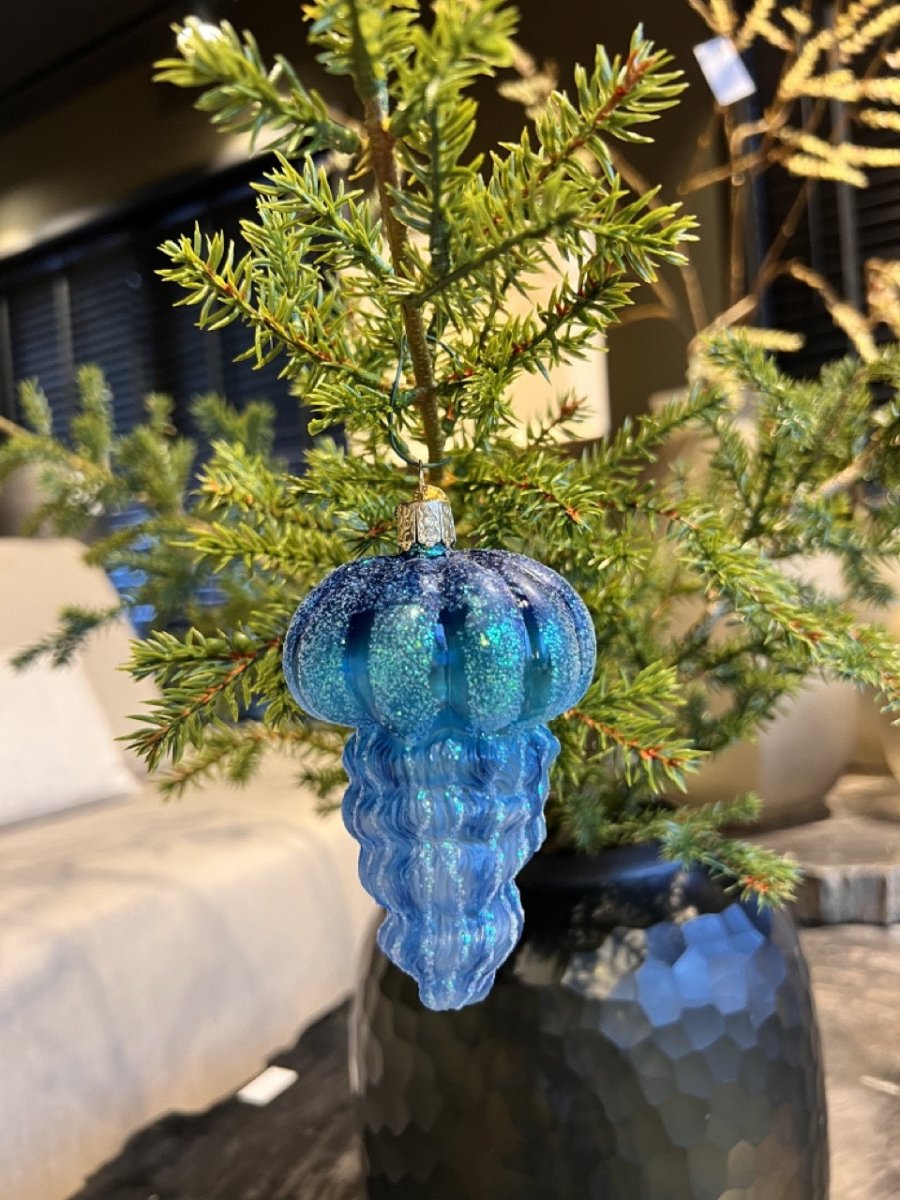 Kerst ornament | Blauwe kwal | 13 cm - NU PUUR & GROEN