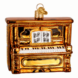 Kerst ornament | Bruine Staande Piano | 9 cm