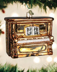 Kerst ornament | Bruine Staande Piano | 9 cm - NU PUUR & GROEN