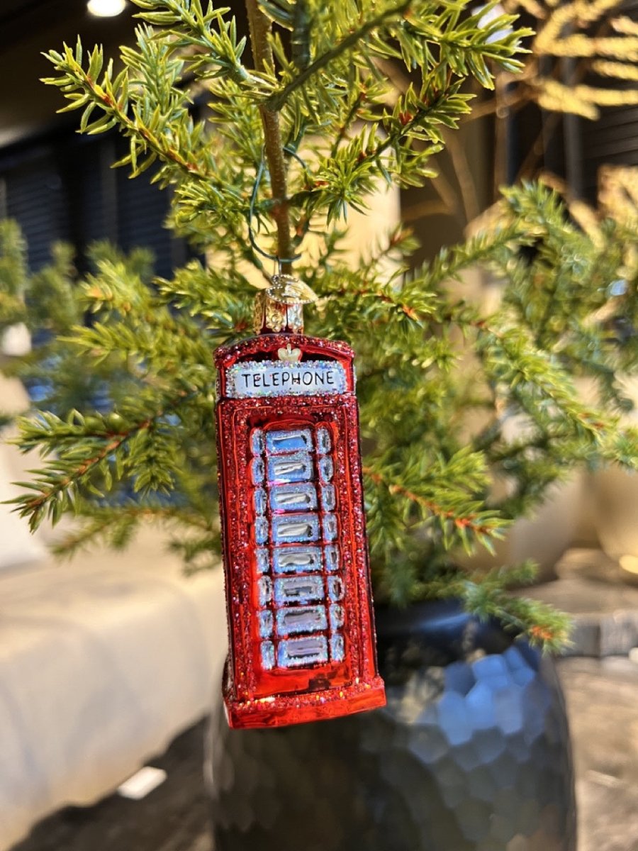 Kerst ornament | Engelse telefooncel | 10 cm - NU PUUR & GROEN