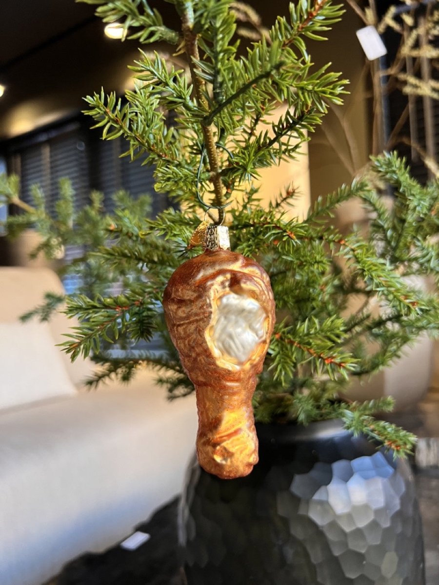 Kerst ornament | Gefrituurde Kipdrumstick | 10 cm - NU PUUR & GROEN