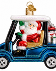 Kerst ornament | Golfkar met Kerstman | 8 cm - NU PUUR & GROEN