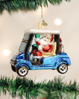 Kerst ornament | Golfkar met Kerstman | 8 cm - NU PUUR & GROEN