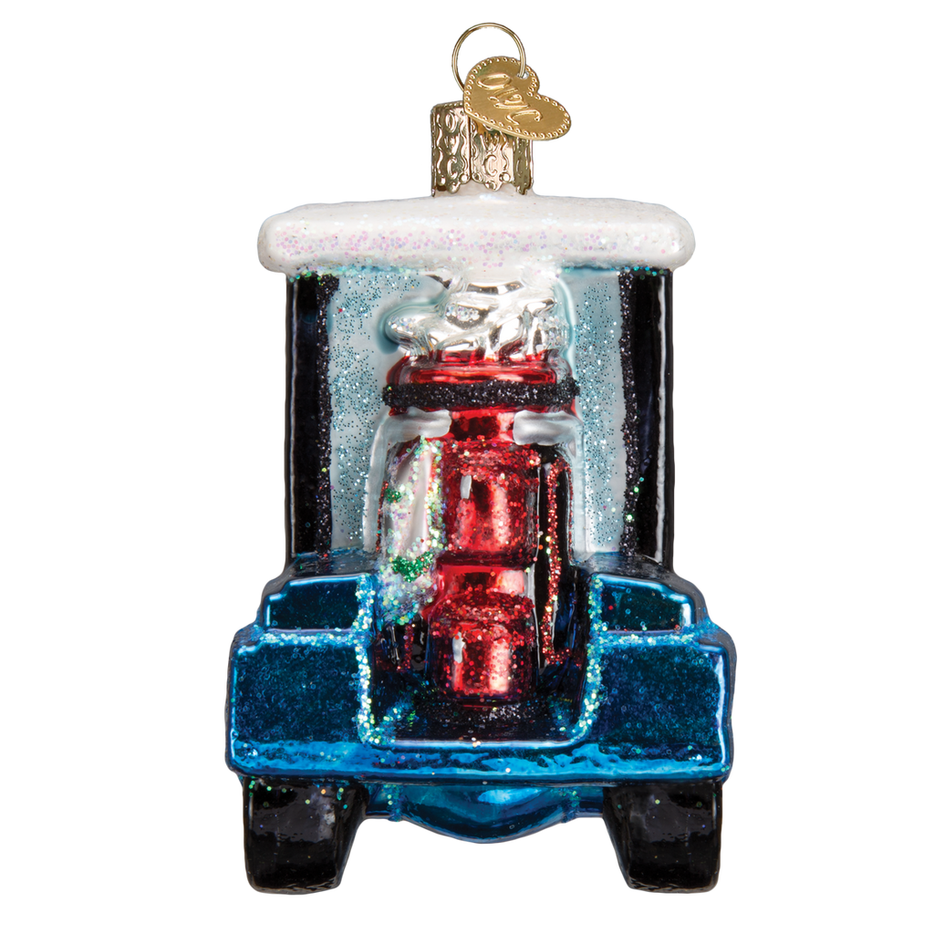 Kerst ornament | Golfkar met Kerstman | 8 cm - NU PUUR & GROEN