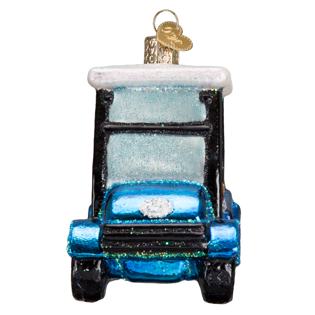Kerst ornament | Golfkar met Kerstman | 8 cm - NU PUUR & GROEN