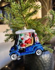 Kerst ornament | Golfkar met Kerstman | 8 cm - NU PUUR & GROEN