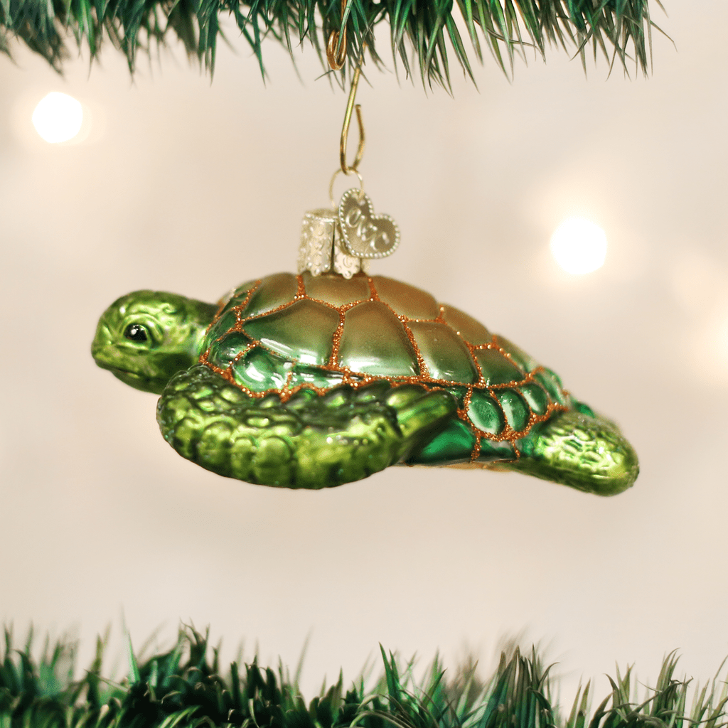Kerst ornament | Groene zeeschildpad | 10 cm - NU PUUR & GROEN