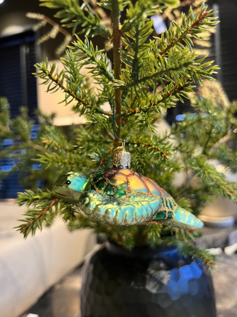 Kerst ornament | Groene zeeschildpad | 10 cm - NU PUUR & GROEN